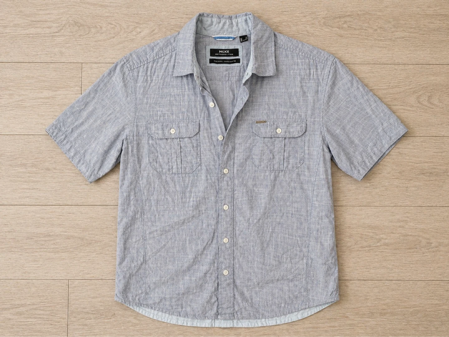 MGXX Metropolitan Semi Slim Short Sleeve Shirt - Blue