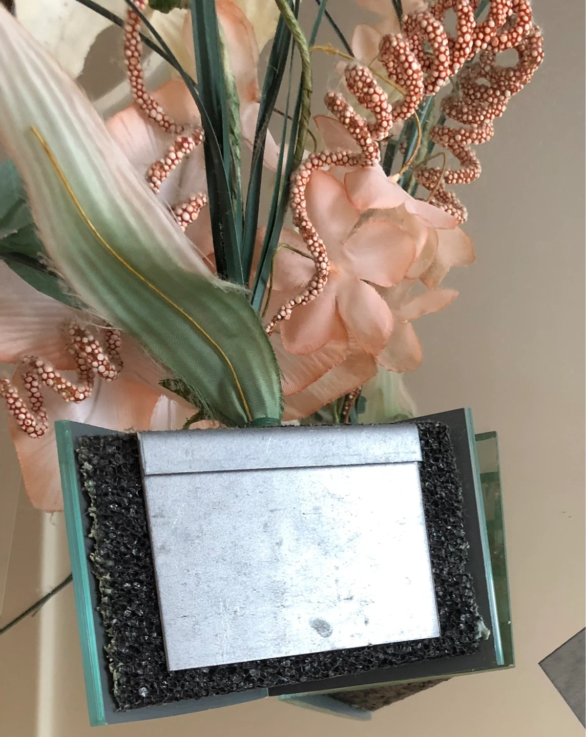 Decorative Mirror with Faux Flowers and Butterfly - photo 4