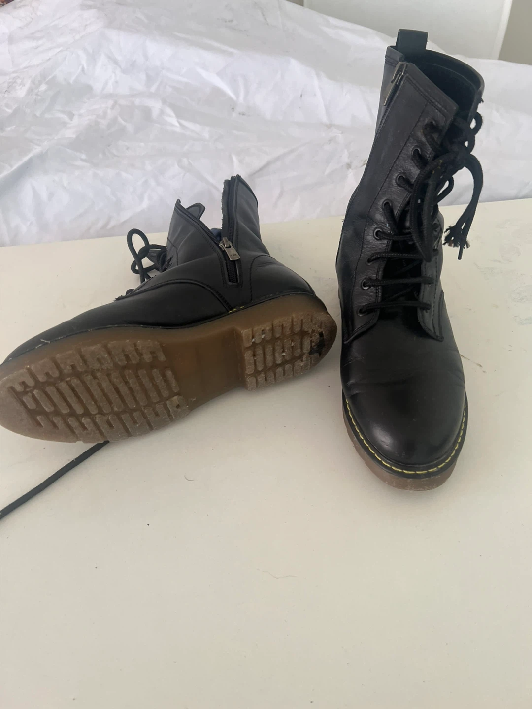 Black Lace-Up Combat Boots