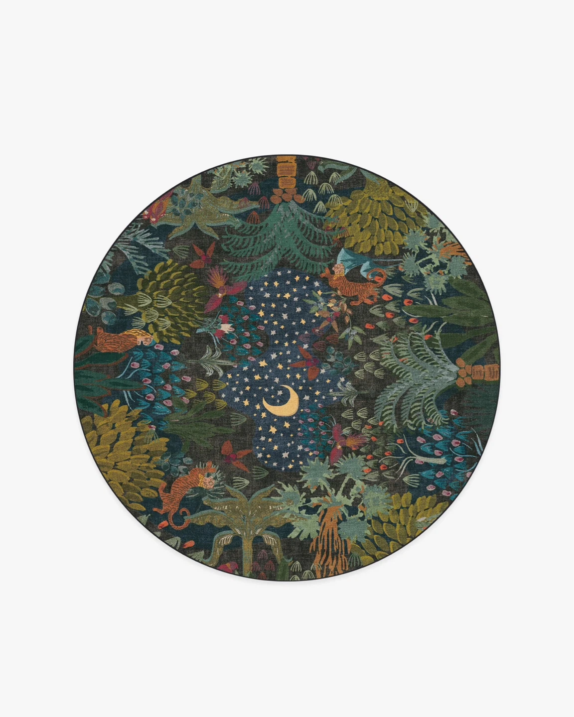 Washable Ruggable Josephine Midnight Flatwoven Round Rug 🌱