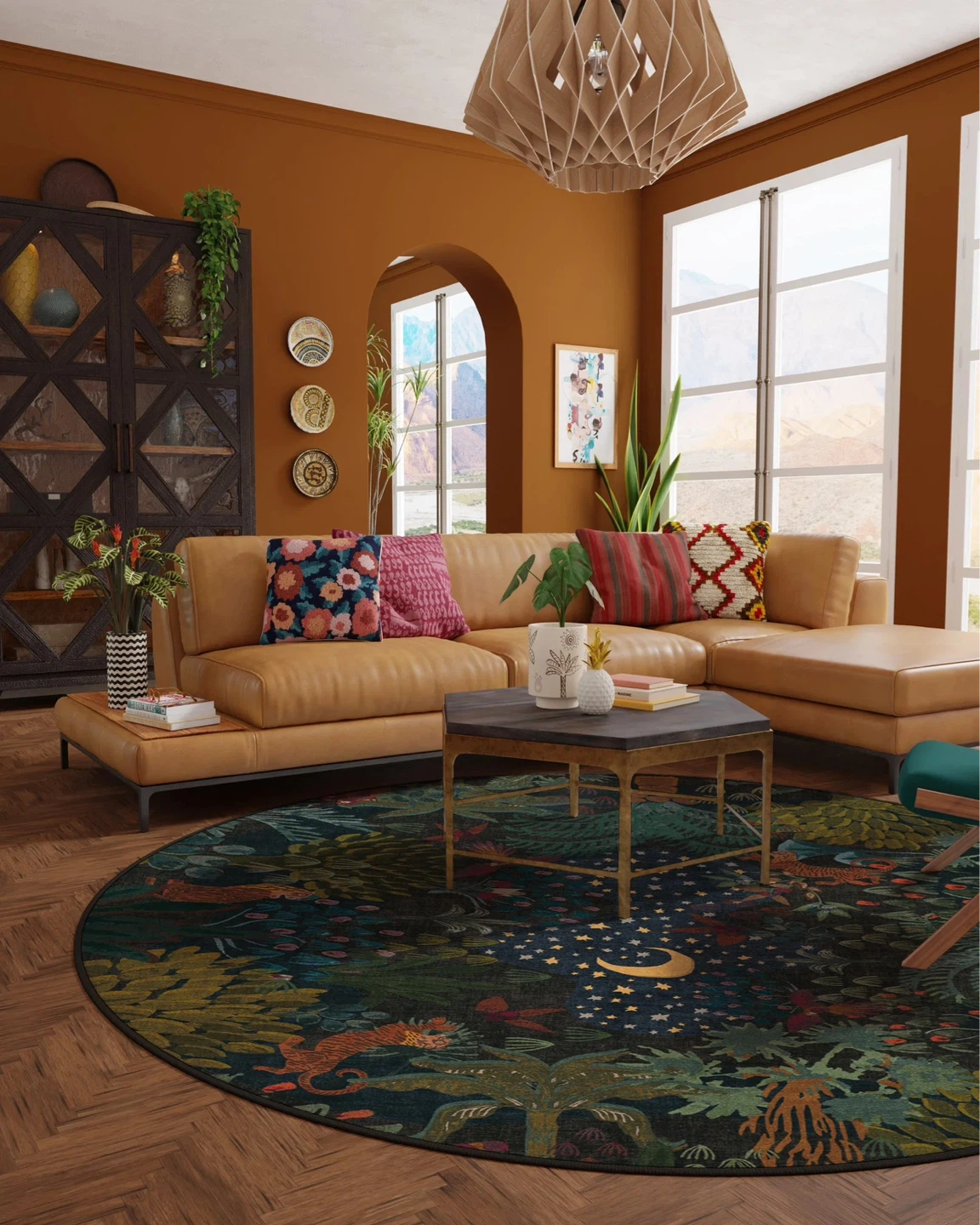 Washable Ruggable Josephine Midnight Flatwoven Round Rug 🌱 - photo 2