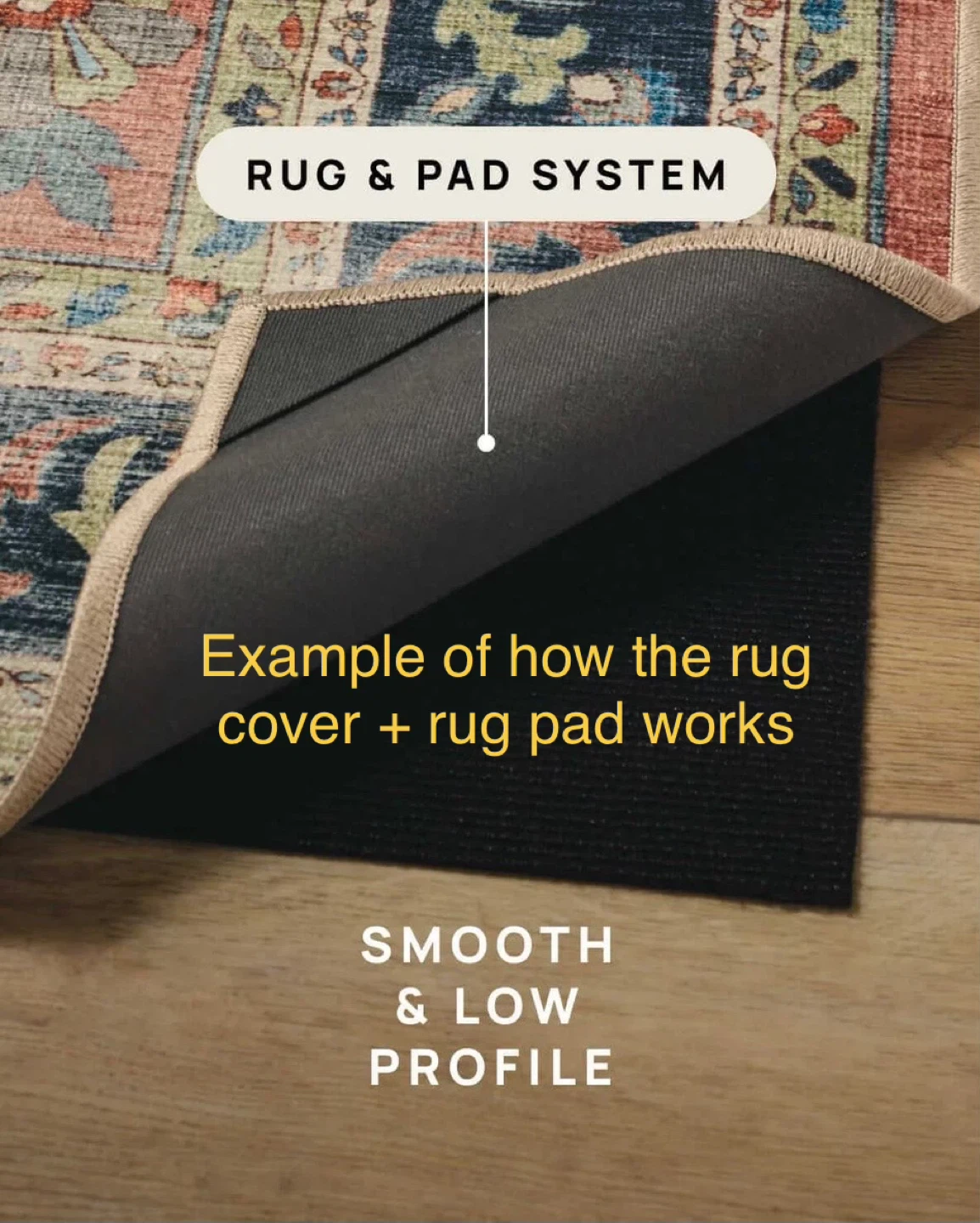 Washable Ruggable Josephine Midnight Flatwoven Round Rug 🌱 - photo 4