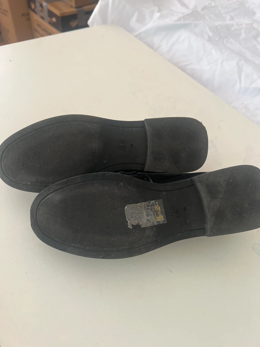 Black H&M Loafers with Gold Chain Detail - photo 3