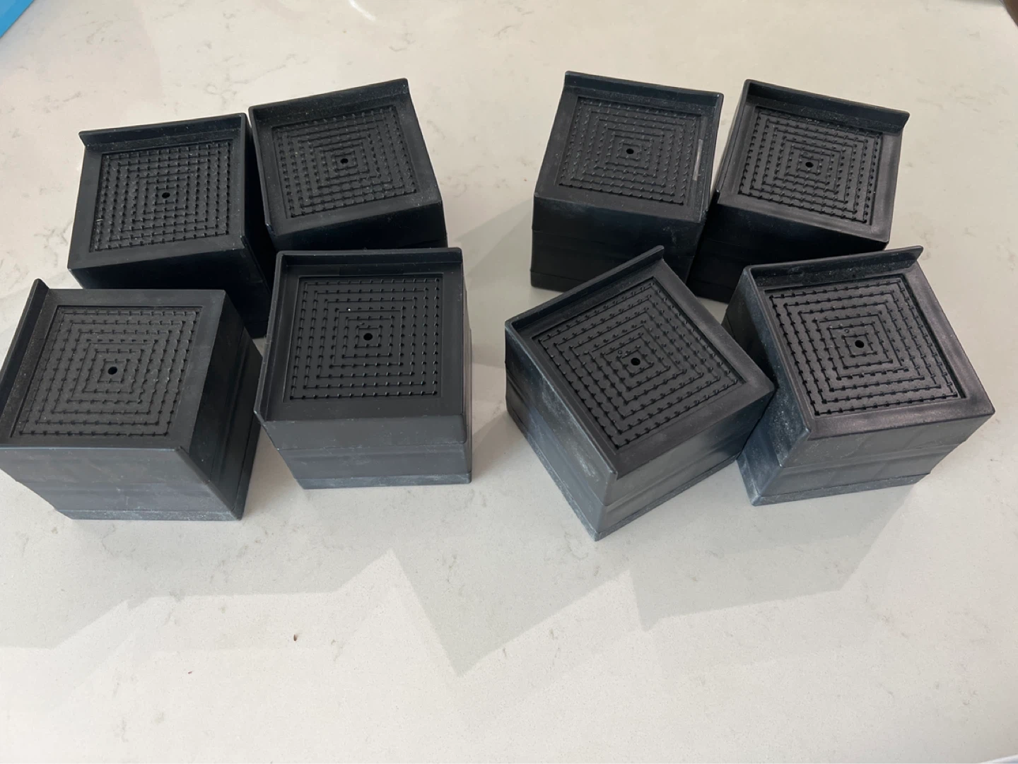 Set of 8 Black Furniture Riser Blocks