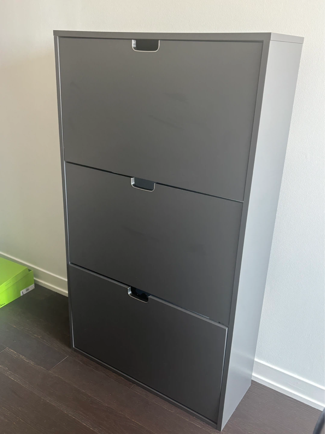 Dark Grey 3-Drawer Shoe Cabinet
