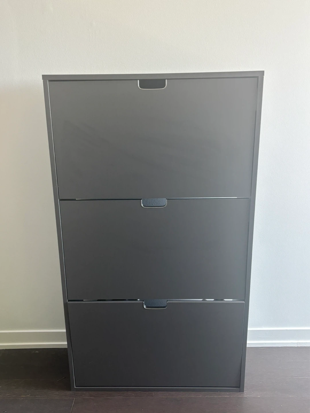 Dark Grey 3-Drawer Shoe Cabinet - photo 3