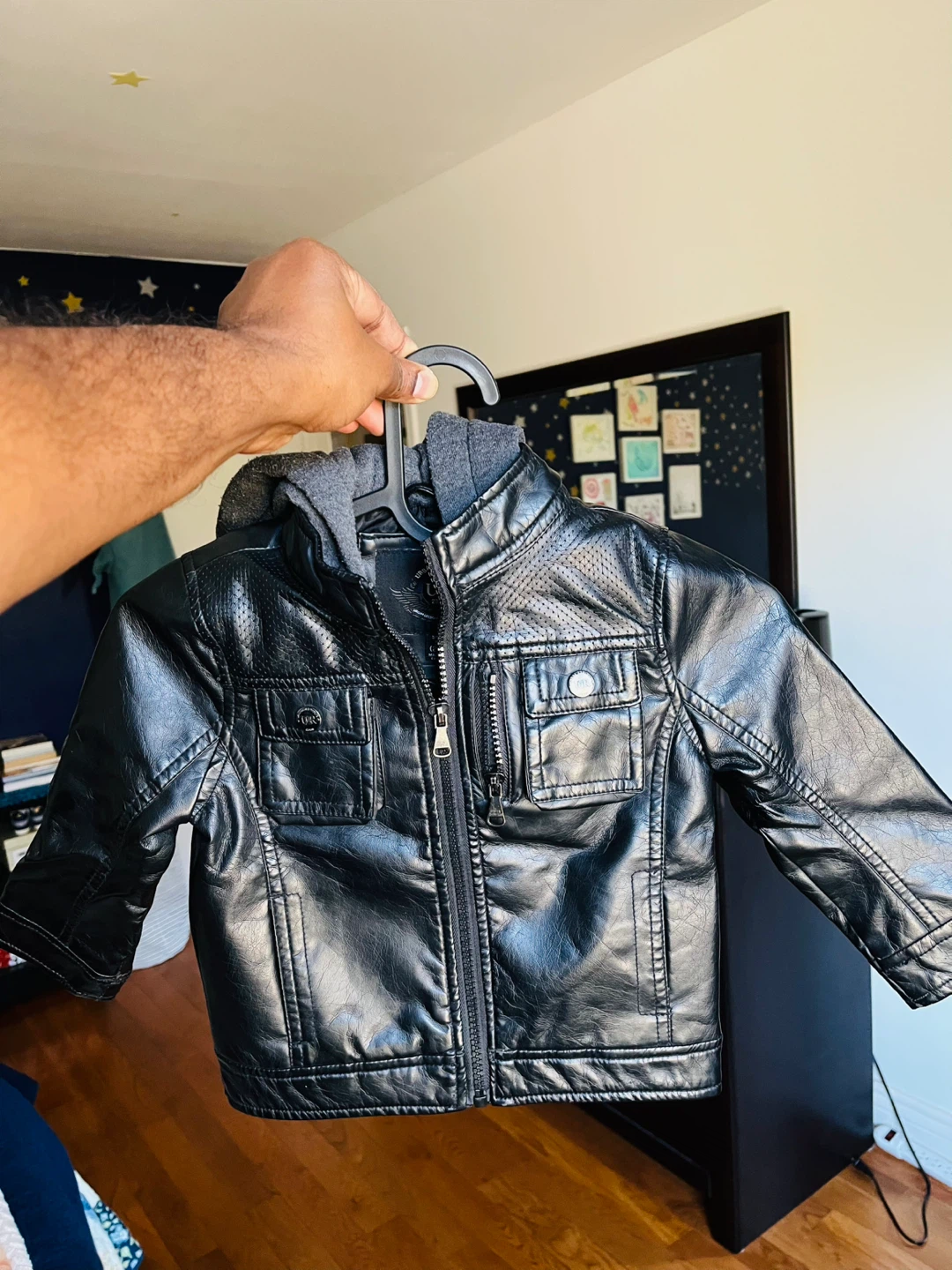 2T - UR "Urban Republic" Faux Leather Jacket with Hoodie