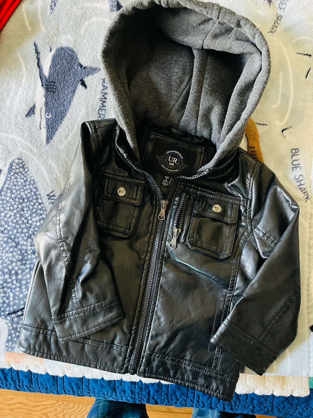 2T - UR "Urban Republic" Faux Leather Jacket with Hoodie - photo 2
