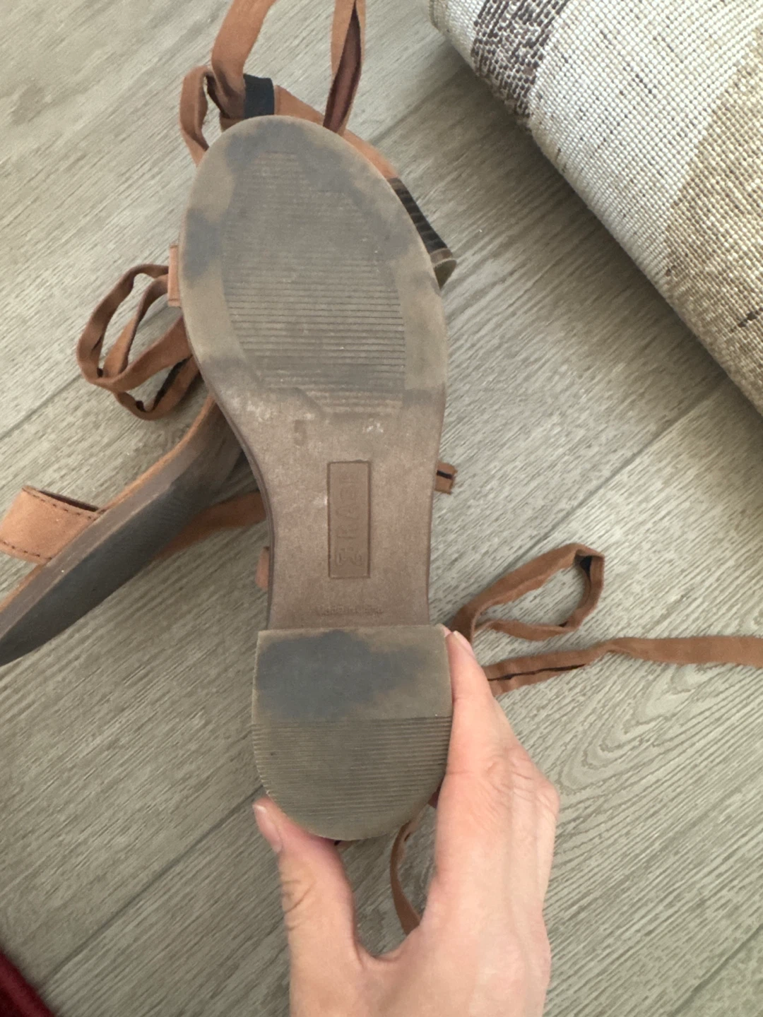 BRASH Women's Brown Suede Lace-Up Sandals - photo 2