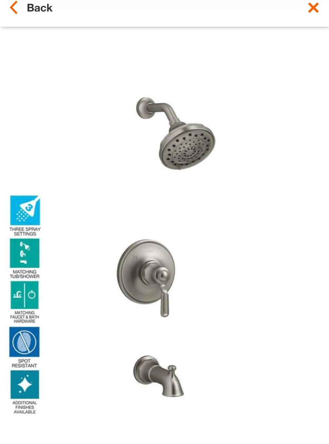 Kohler Worth Bath/Shower Set R76258-4E-BN Vibrant Brushed Nickel - photo 5