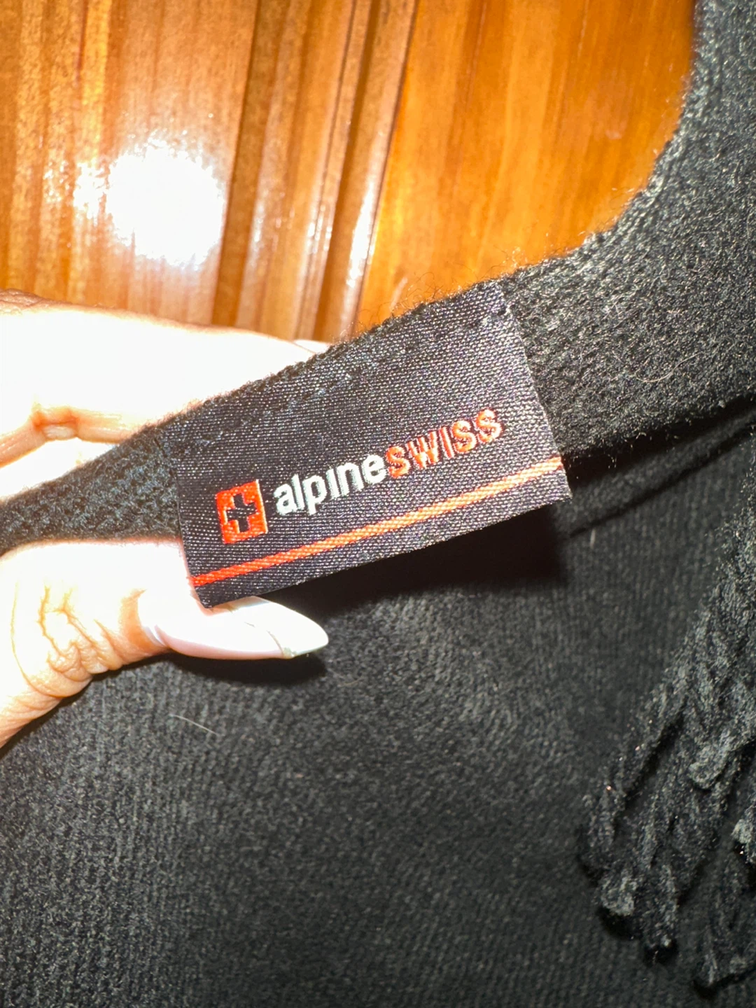 Alpine Swiss Black Scarf with Fringe - photo 2