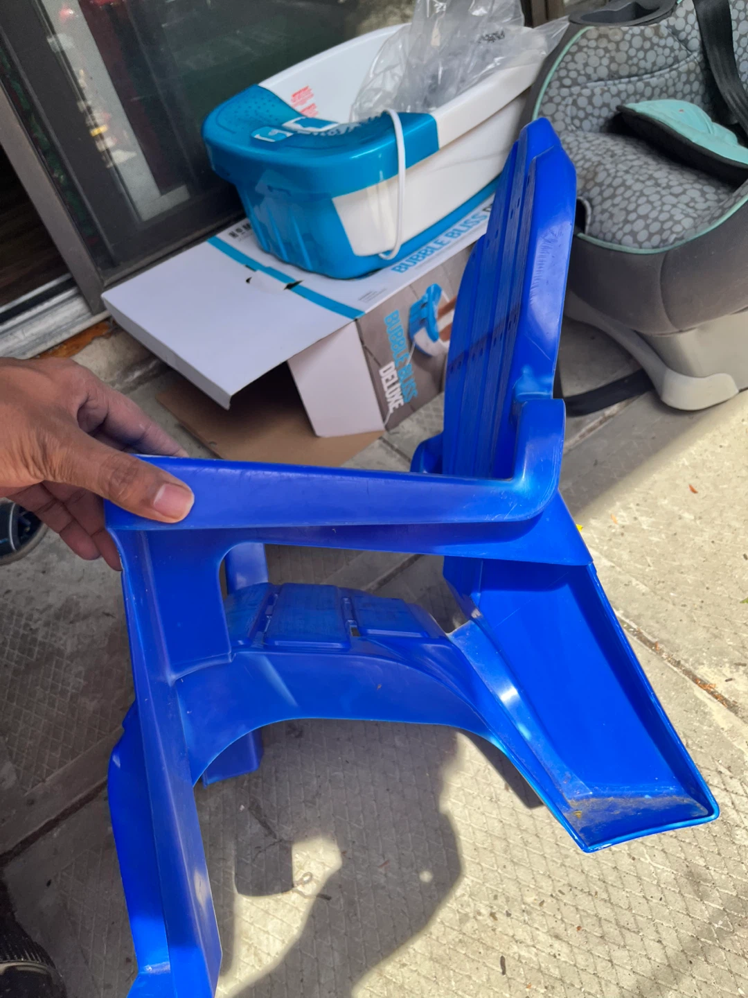 Blue kids chair and Red ride on Toy for kids 1-2years - photo 2