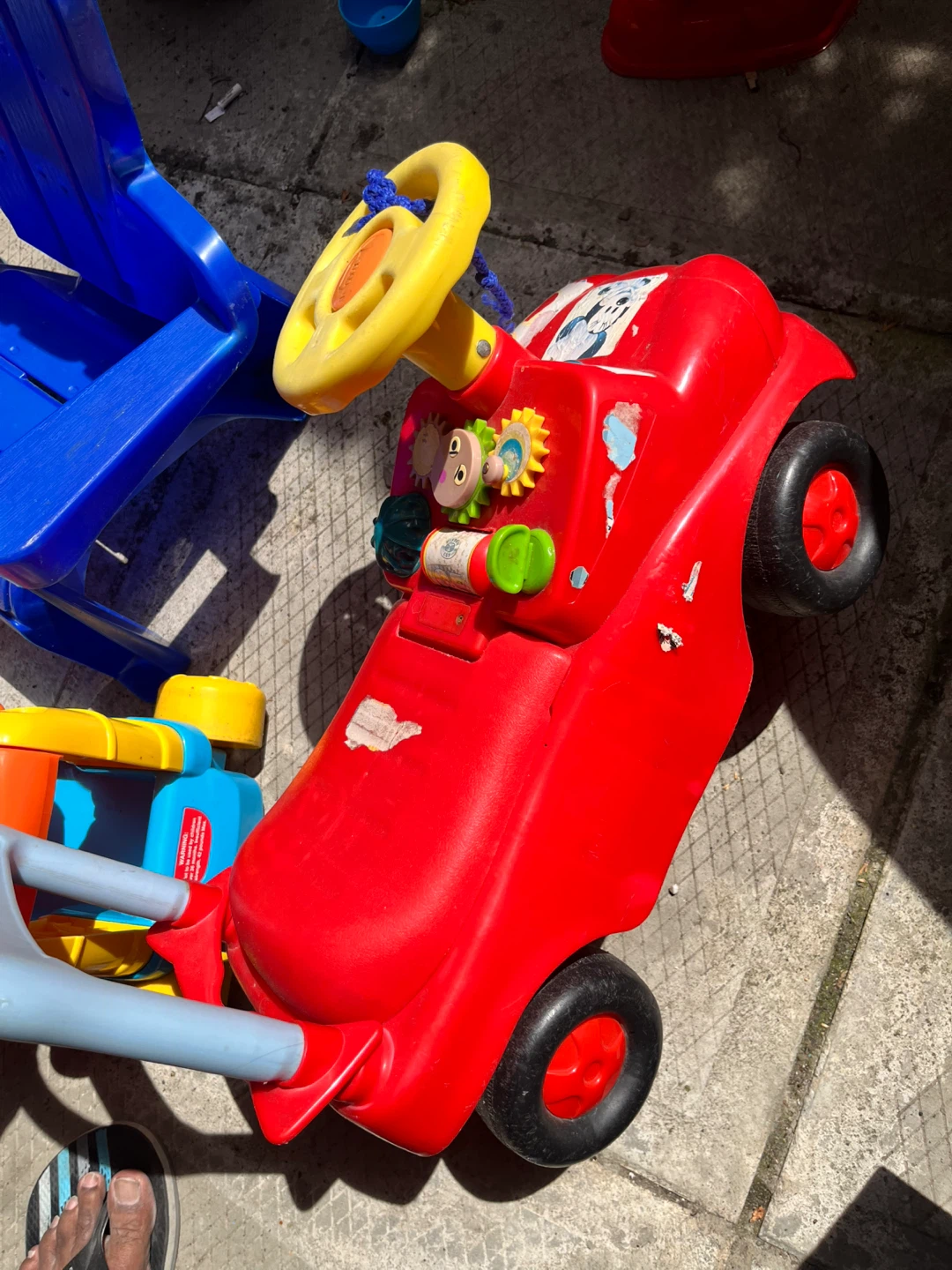 Blue kids chair and Red ride on Toy for kids 1-2years - photo 3