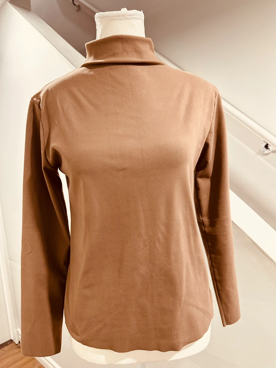 Buy 1 get 3 Brown Turtleneck Long Sleeve Shirt