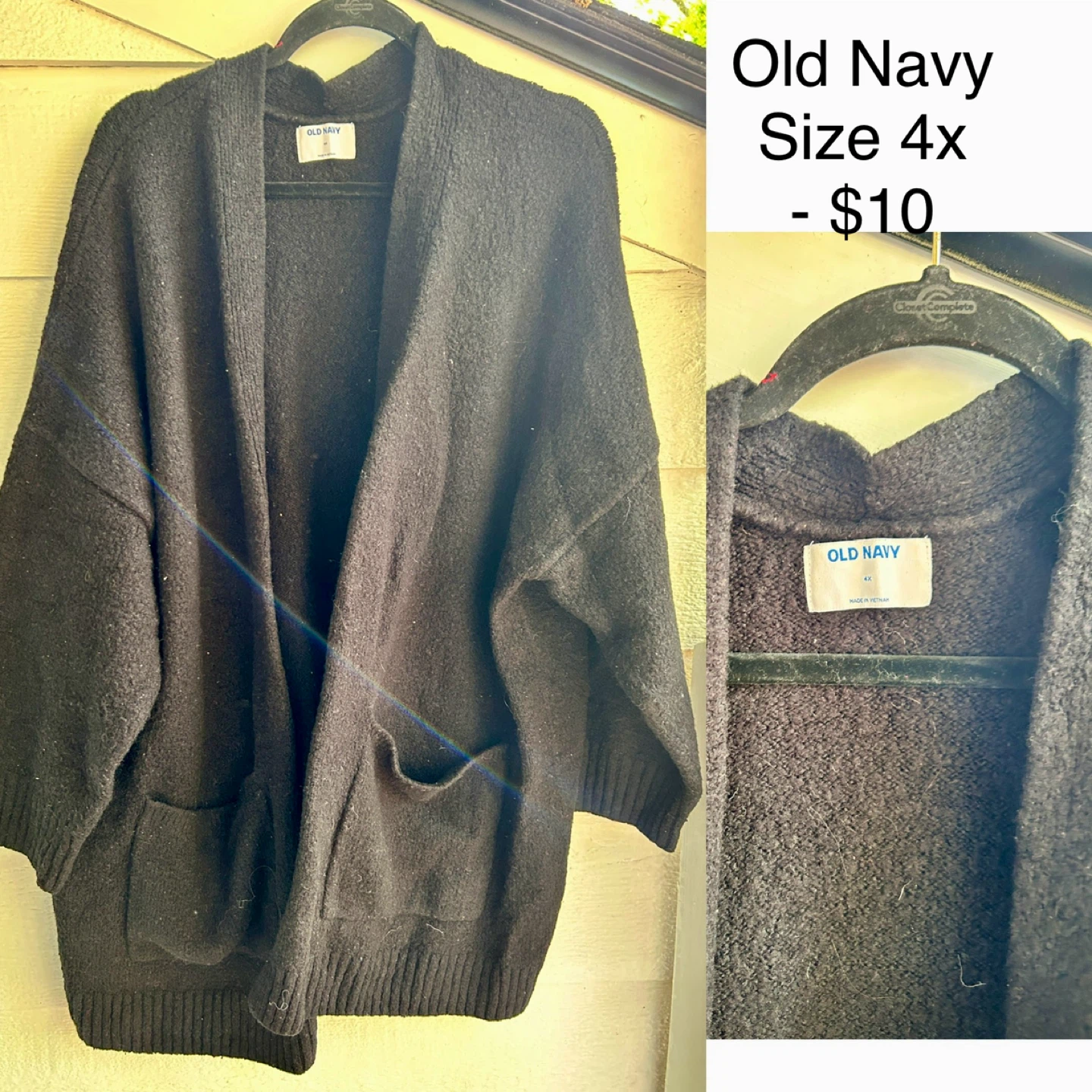 Old Navy Black Cardigan Sweater Size 4X