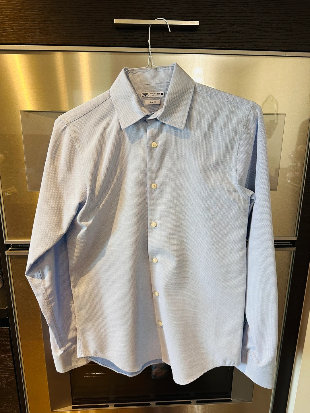 ZARA Slim Fit Dress Shirt - Light Blue,Size S - photo 2