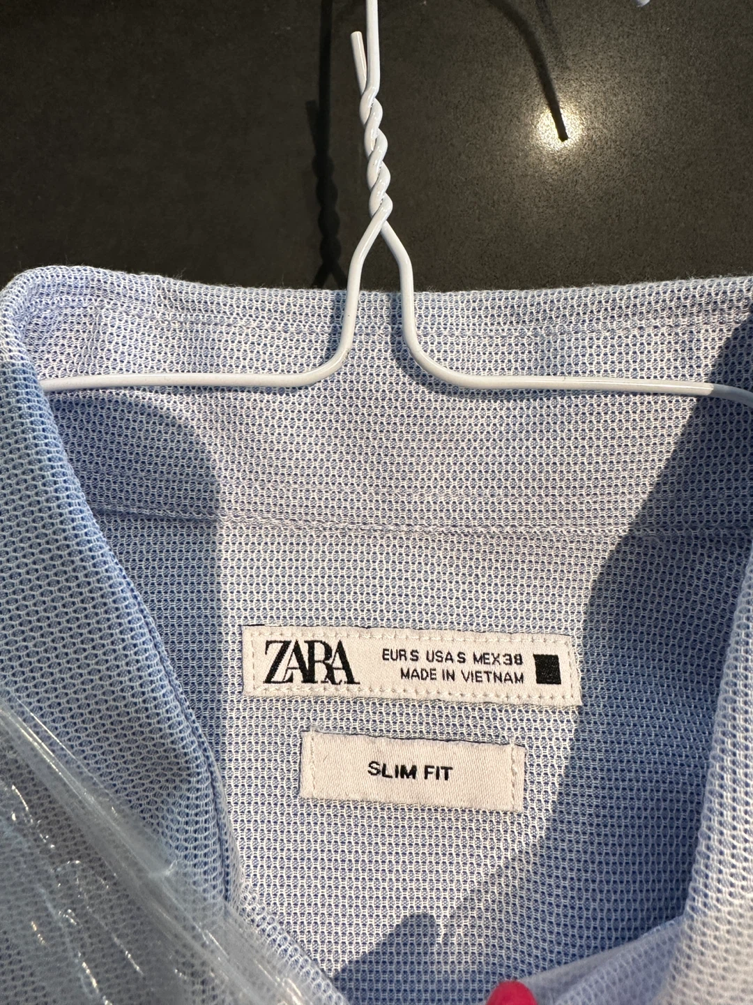 ZARA Slim Fit Dress Shirt - Light Blue,Size S