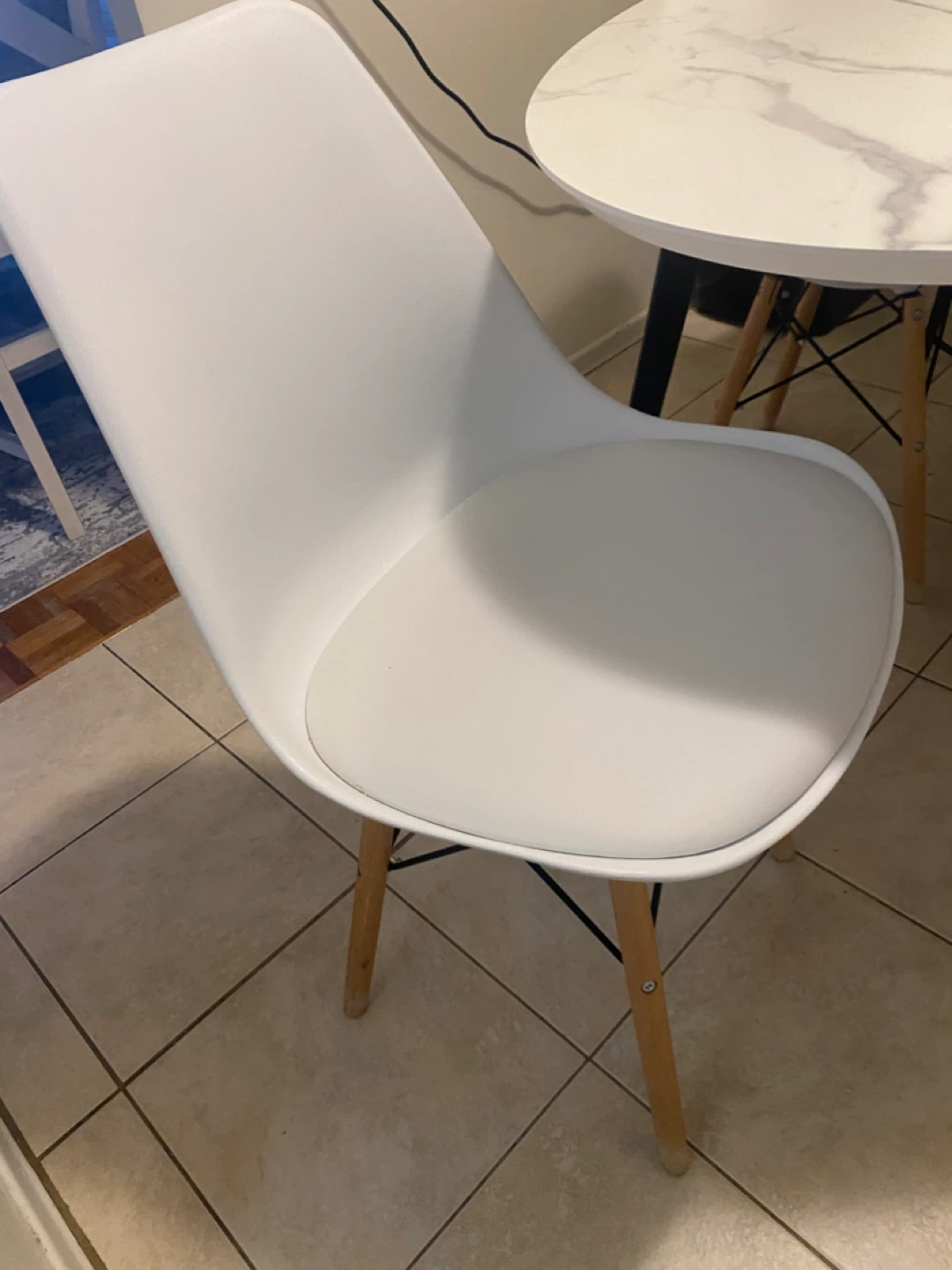 Oval Marble Top Dining Table with 4 Chairs - photo 3
