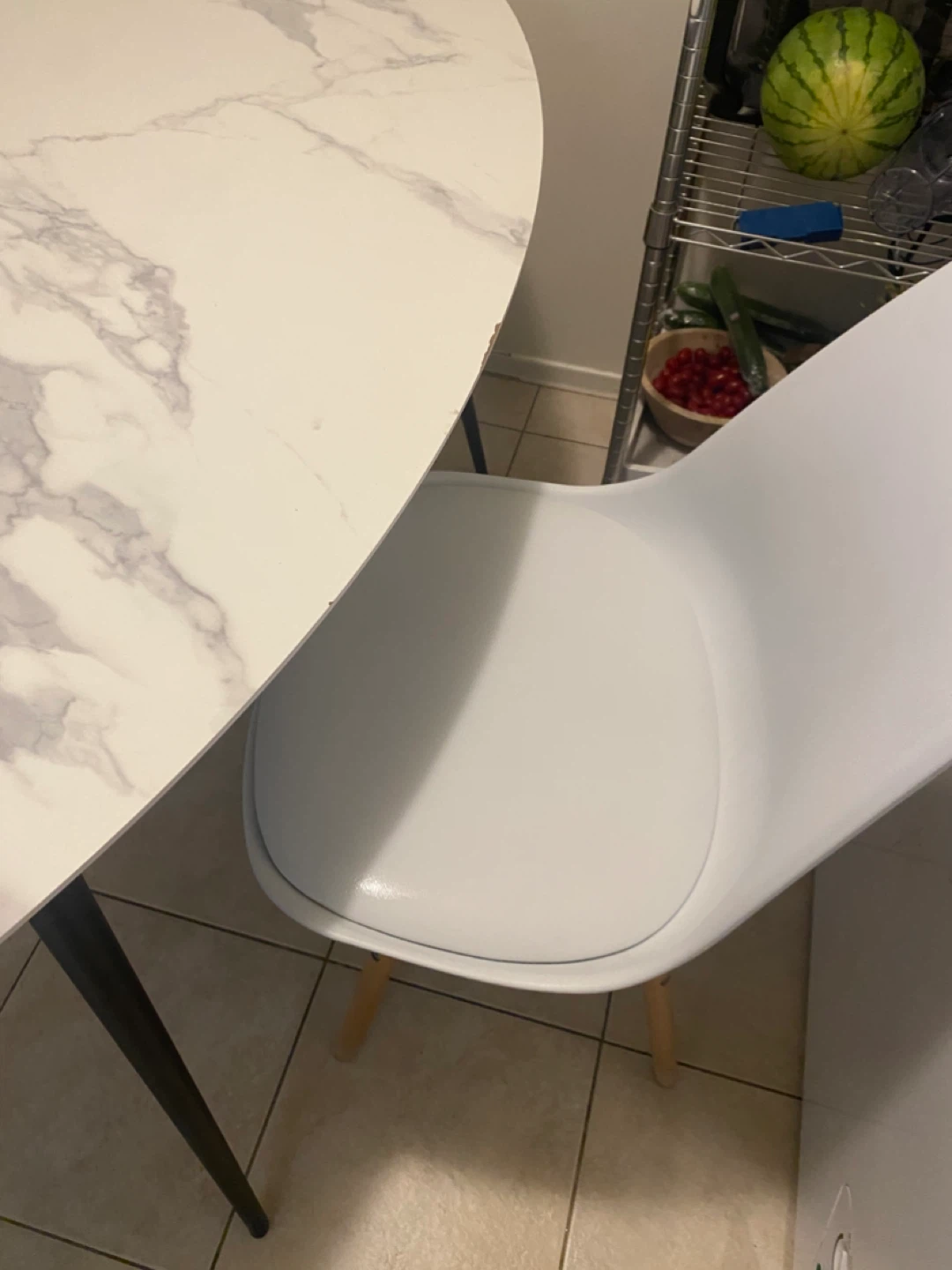 Oval Marble Top Dining Table with 4 Chairs - photo 5