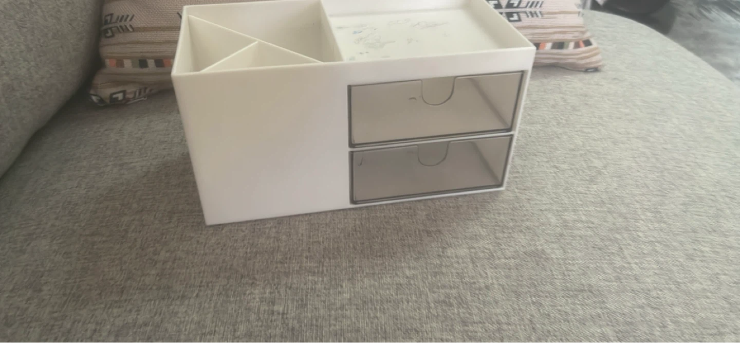 White Desk Organizer with Drawers