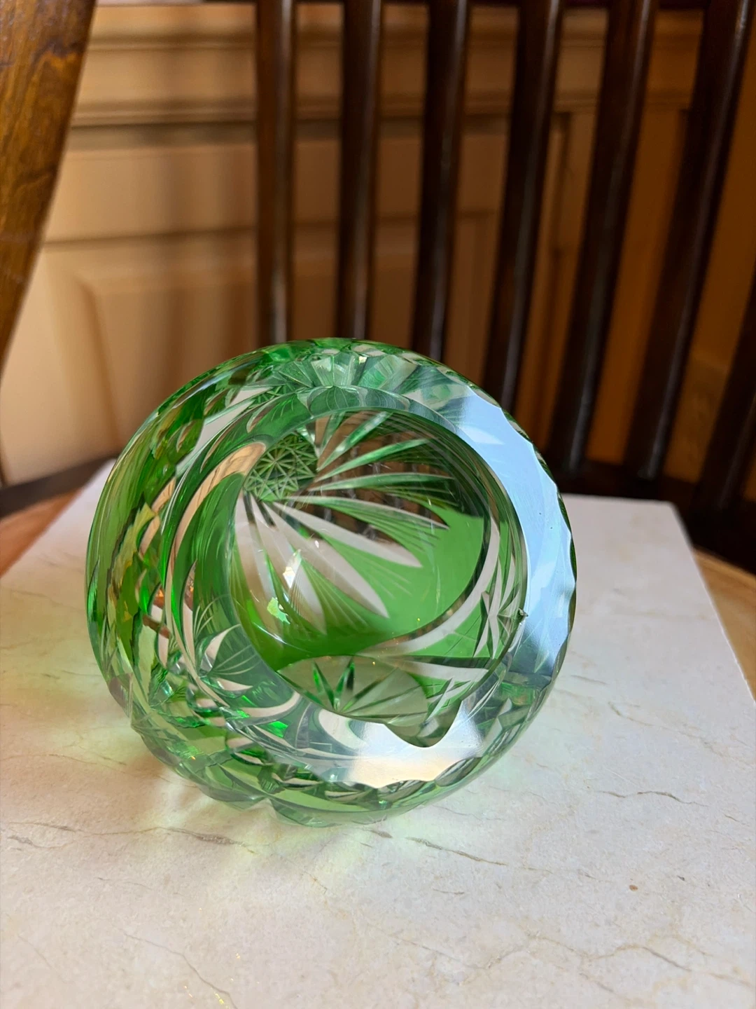 Stunning Vintage Lausitzer Green Glass Orb 🌱