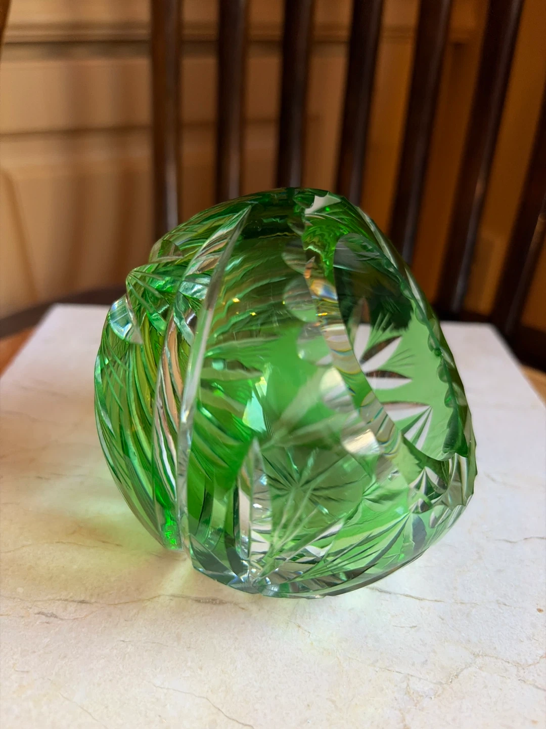 Stunning Vintage Lausitzer Green Glass Orb 🌱 - photo 2
