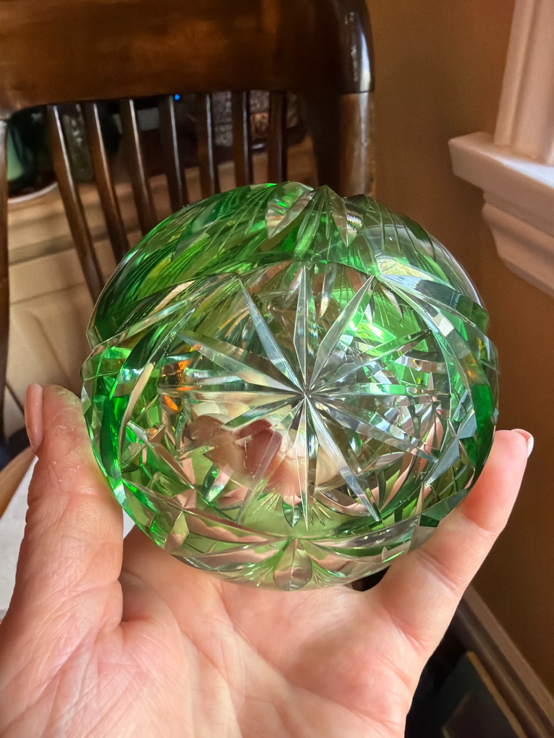Stunning Vintage Lausitzer Green Glass Orb 🌱 - photo 5