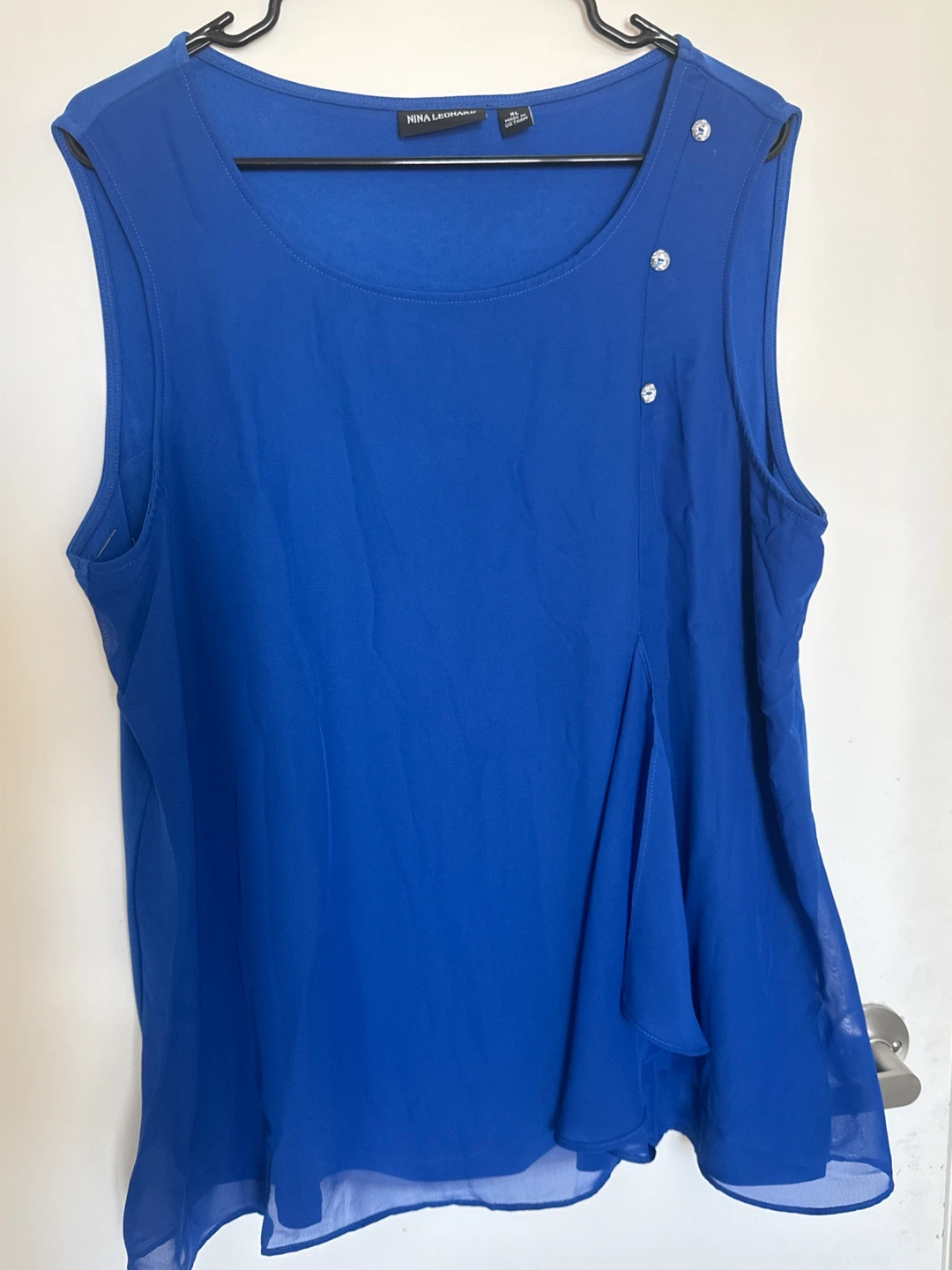 Nina Leonard Royal Blue Sleeveless Top - Size XL - photo 2
