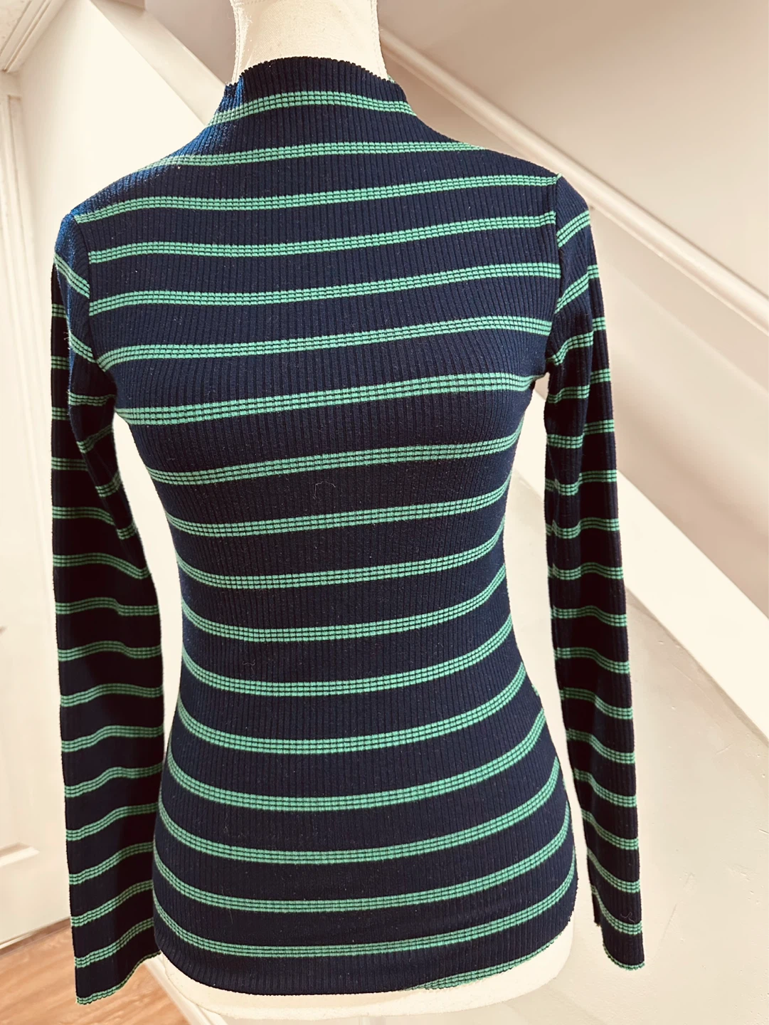 Buy 1 take 1 Navy and green striped long sleeve top