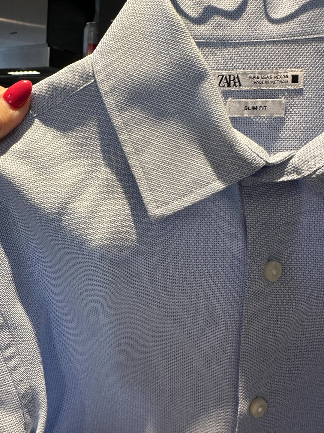ZARA Slim Fit Dress Shirt - Light Blue,Size S - photo 3