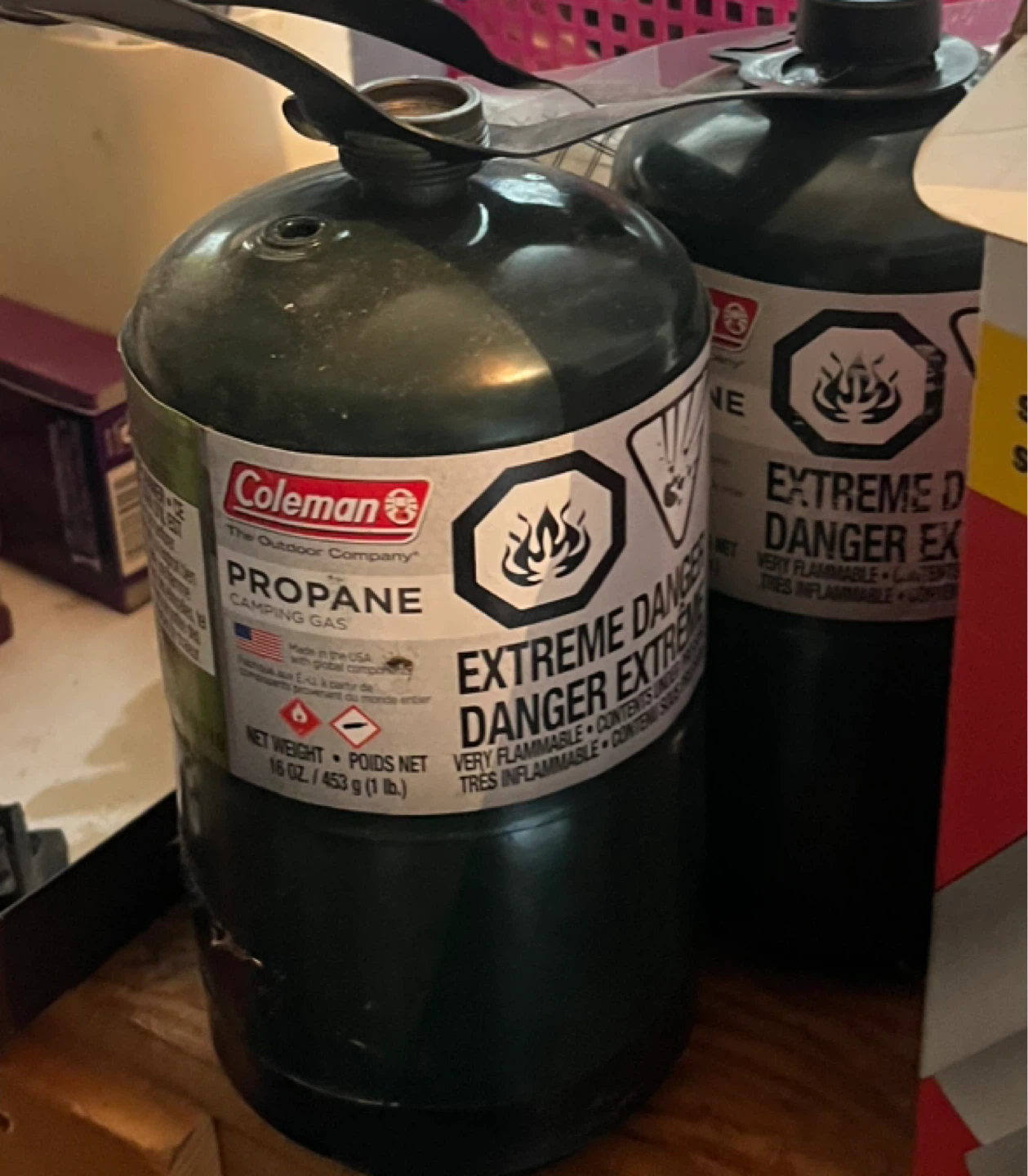 2x Coleman Propane Camping Gas Canisters - 16 oz