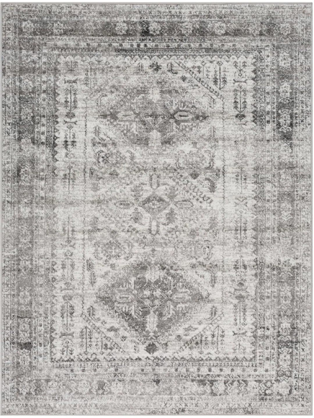 Medallion Area Rug - Gray/White - photo 5