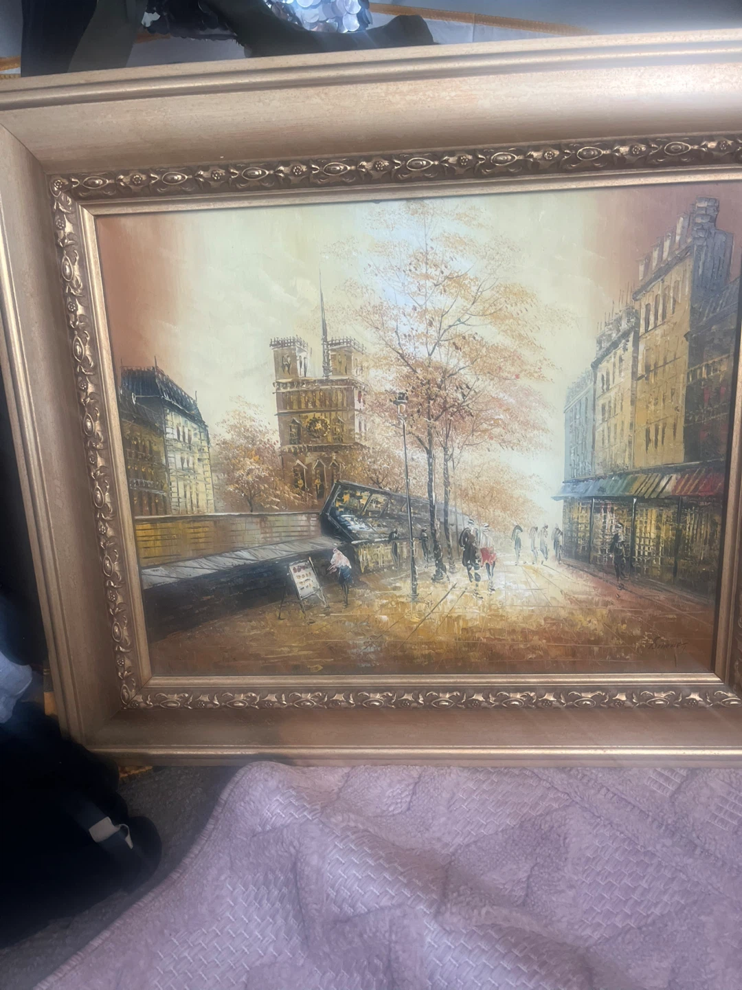 Framed Painting of Paris Street Scene