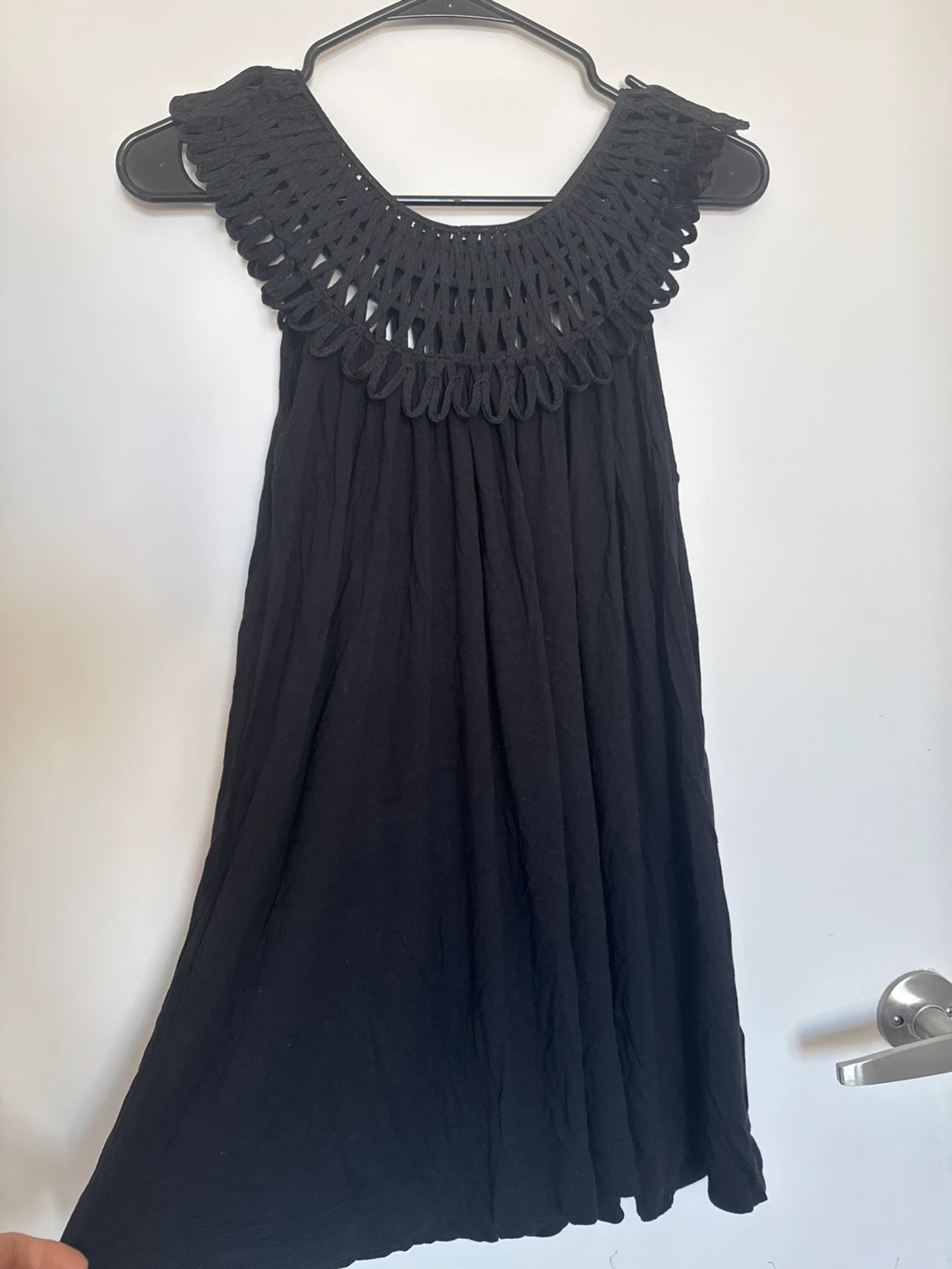 H&M Black Crochet Neck Dress - Size S
