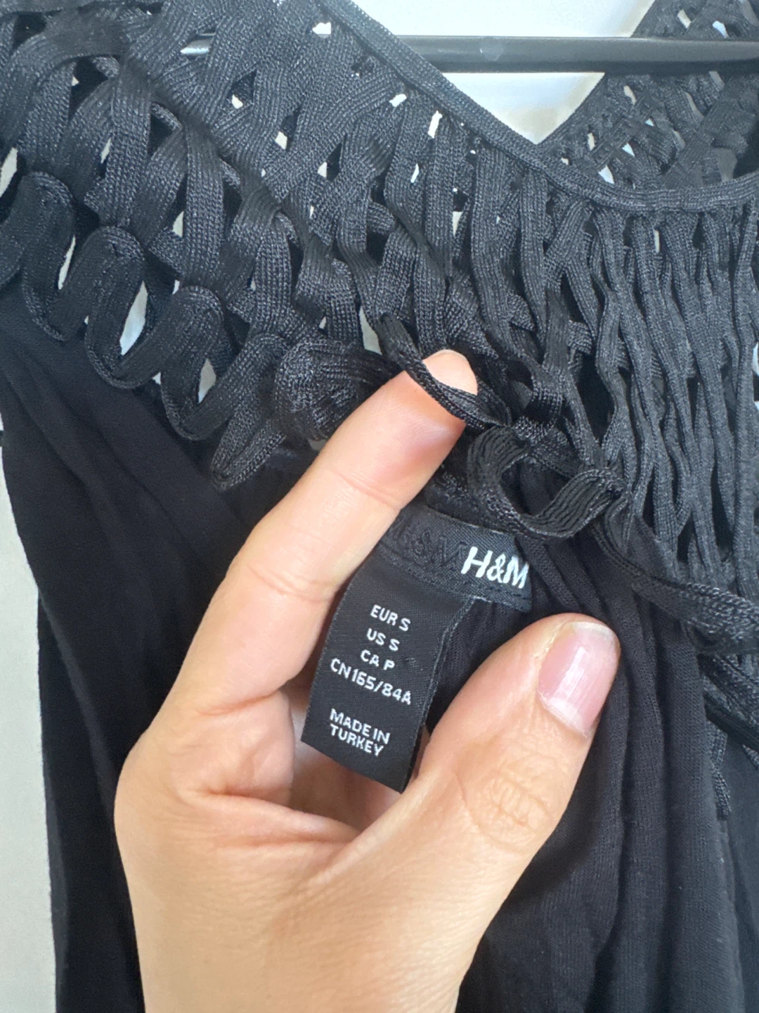 H&M Black Crochet Neck Dress - Size S - photo 3
