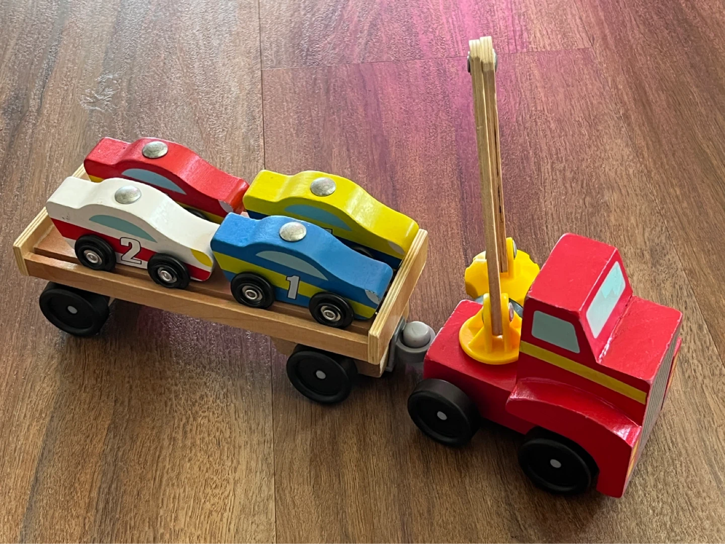 Melissa & Doug Wooden Car Carrier Truck Toy 🌱