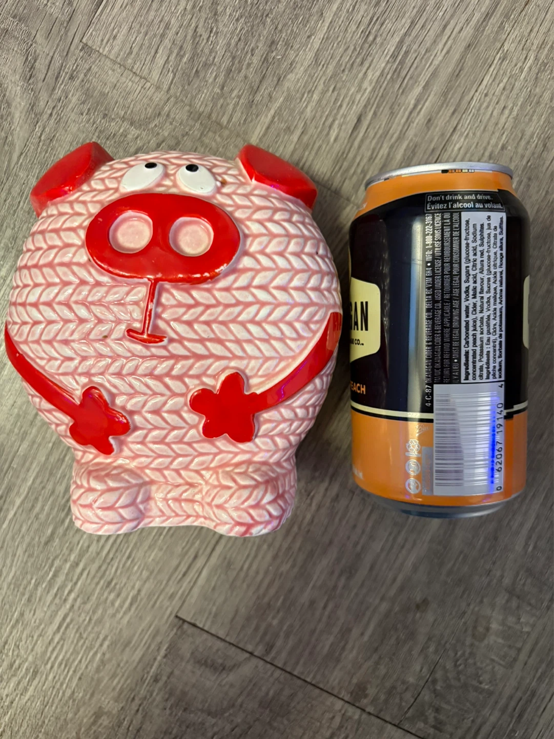 Vintage Japan’s 1960’s Pink Pig knitted Ceramic Piggy Bank - photo 5