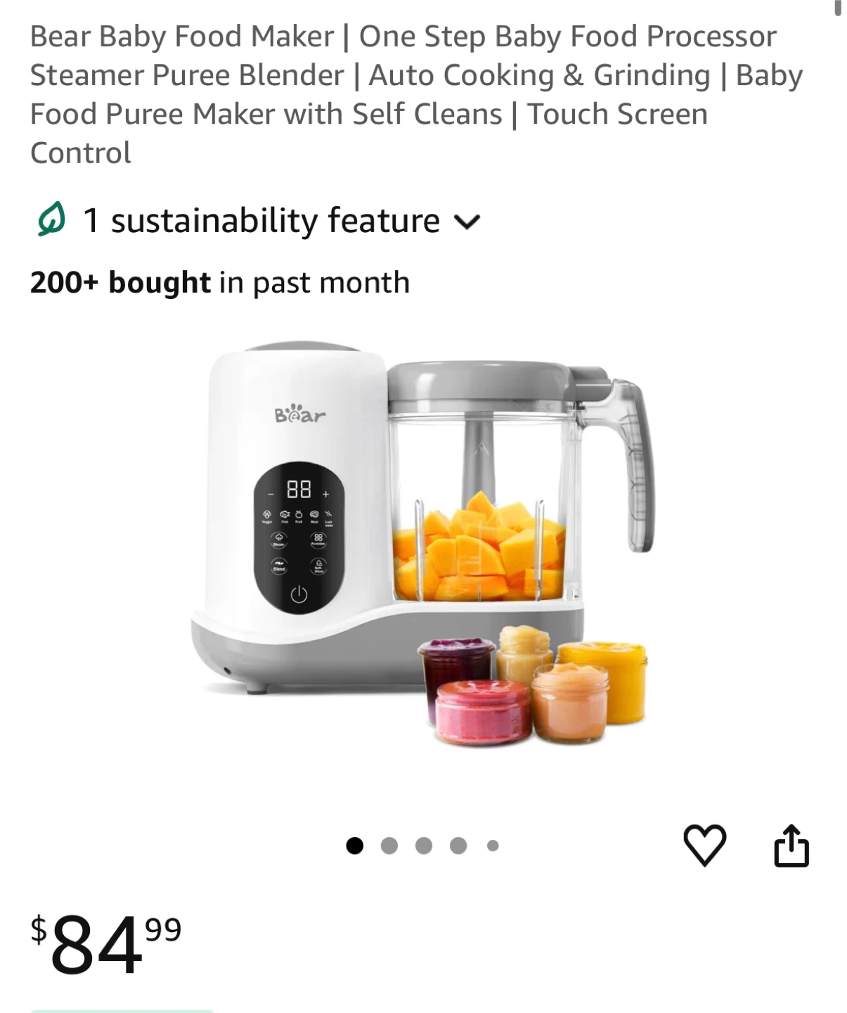 Bear Baby Food Maker Steamer 🌱 - photo 5