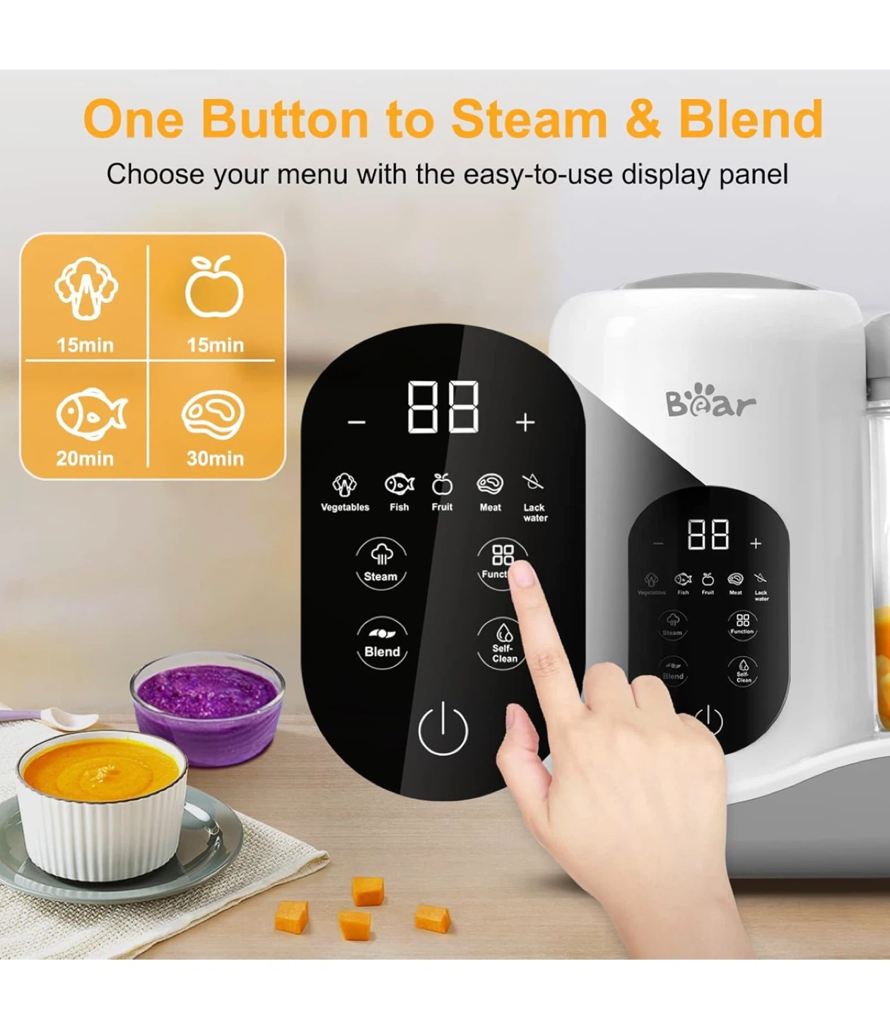 Bear Baby Food Maker Steamer 🌱 - photo 3