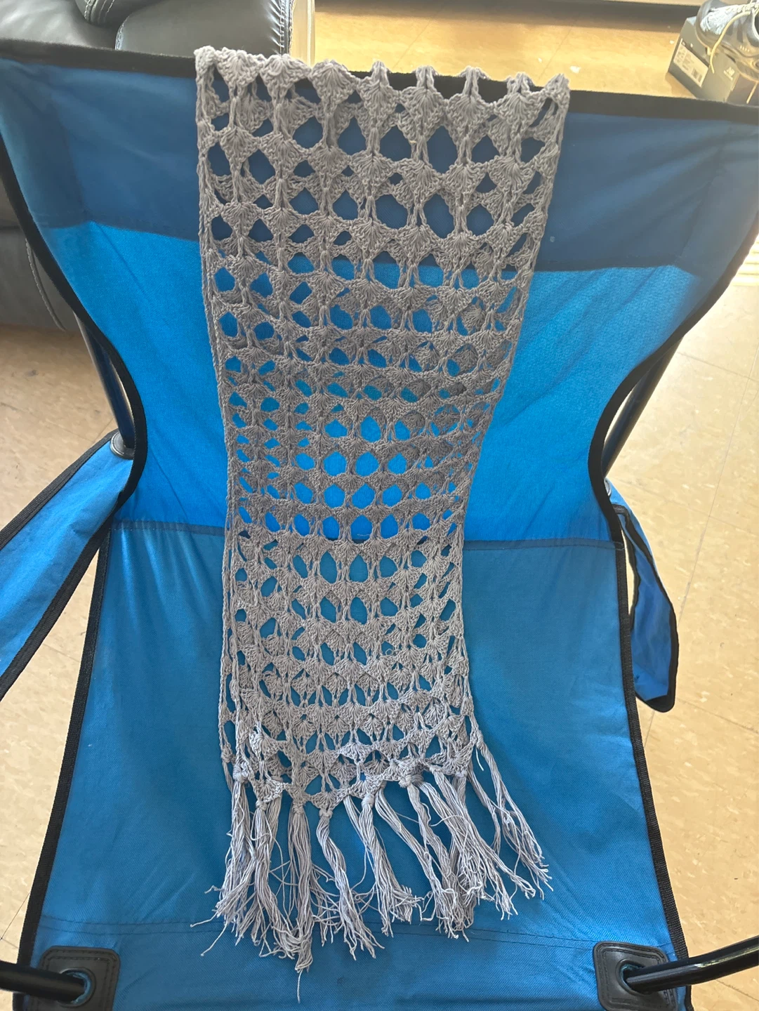Gray Crochet Scarf  i have all types just DM me