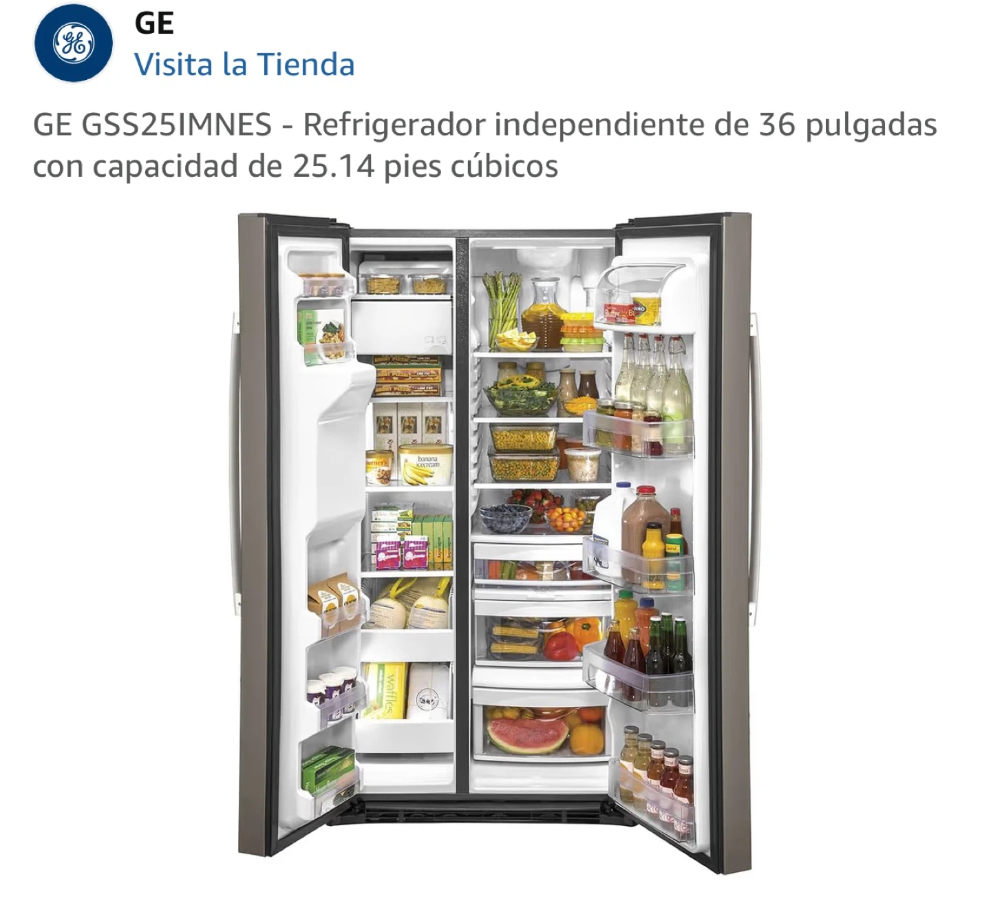 GE Stainless Steel Side-by-Side Refrigerator - photo 3