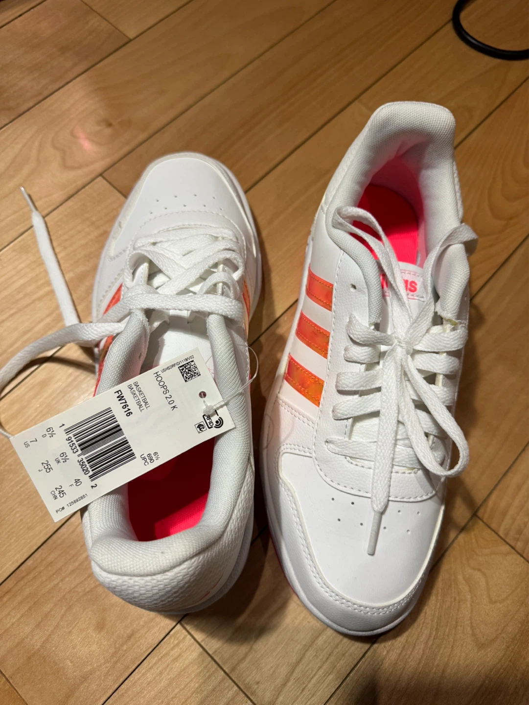 Adidas Hoops Basketball Shoes White Pink Size 6.5 - photo 2