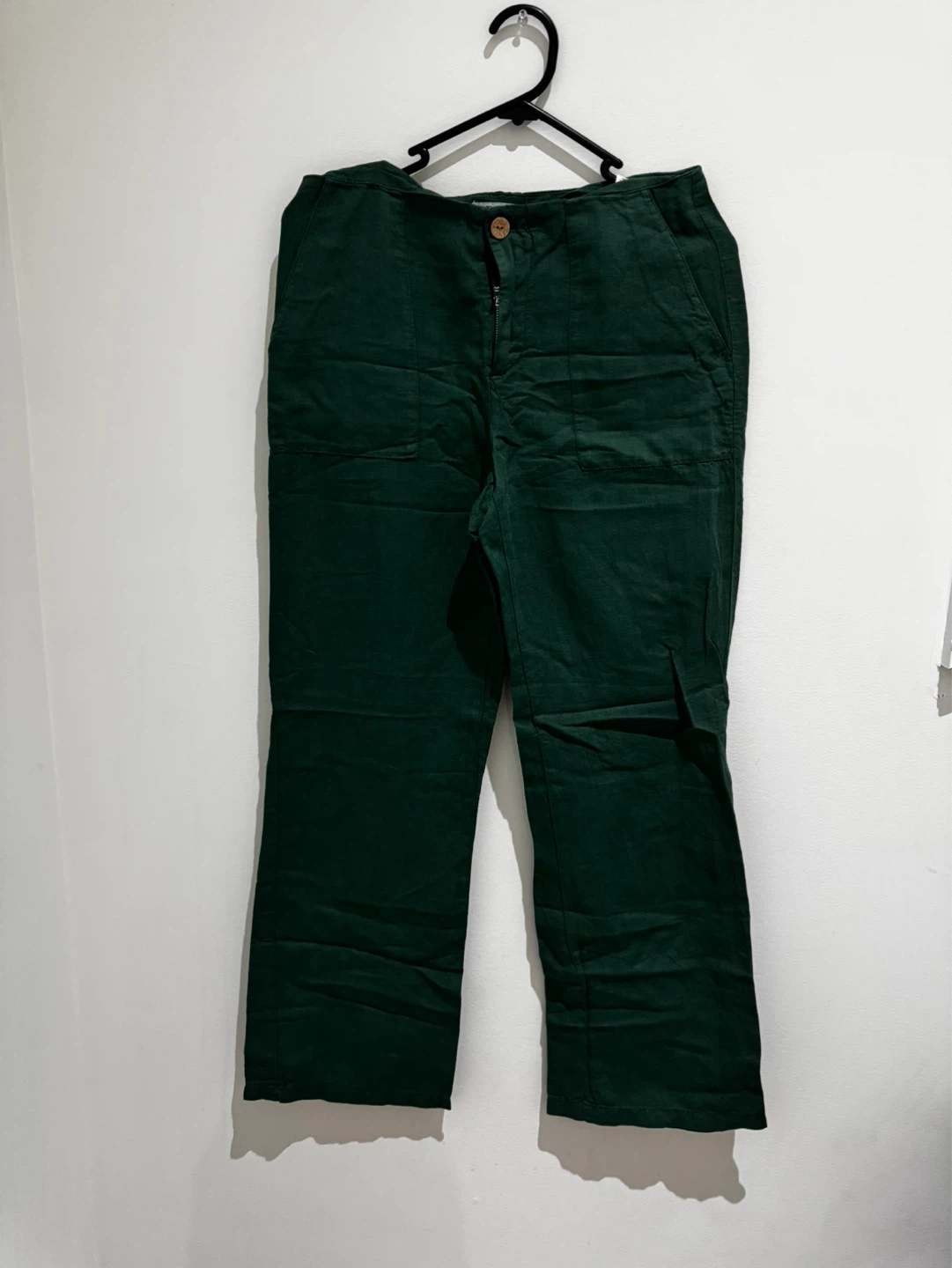 Zara matching set Green Pants and Embroidered White Blouse - photo 2