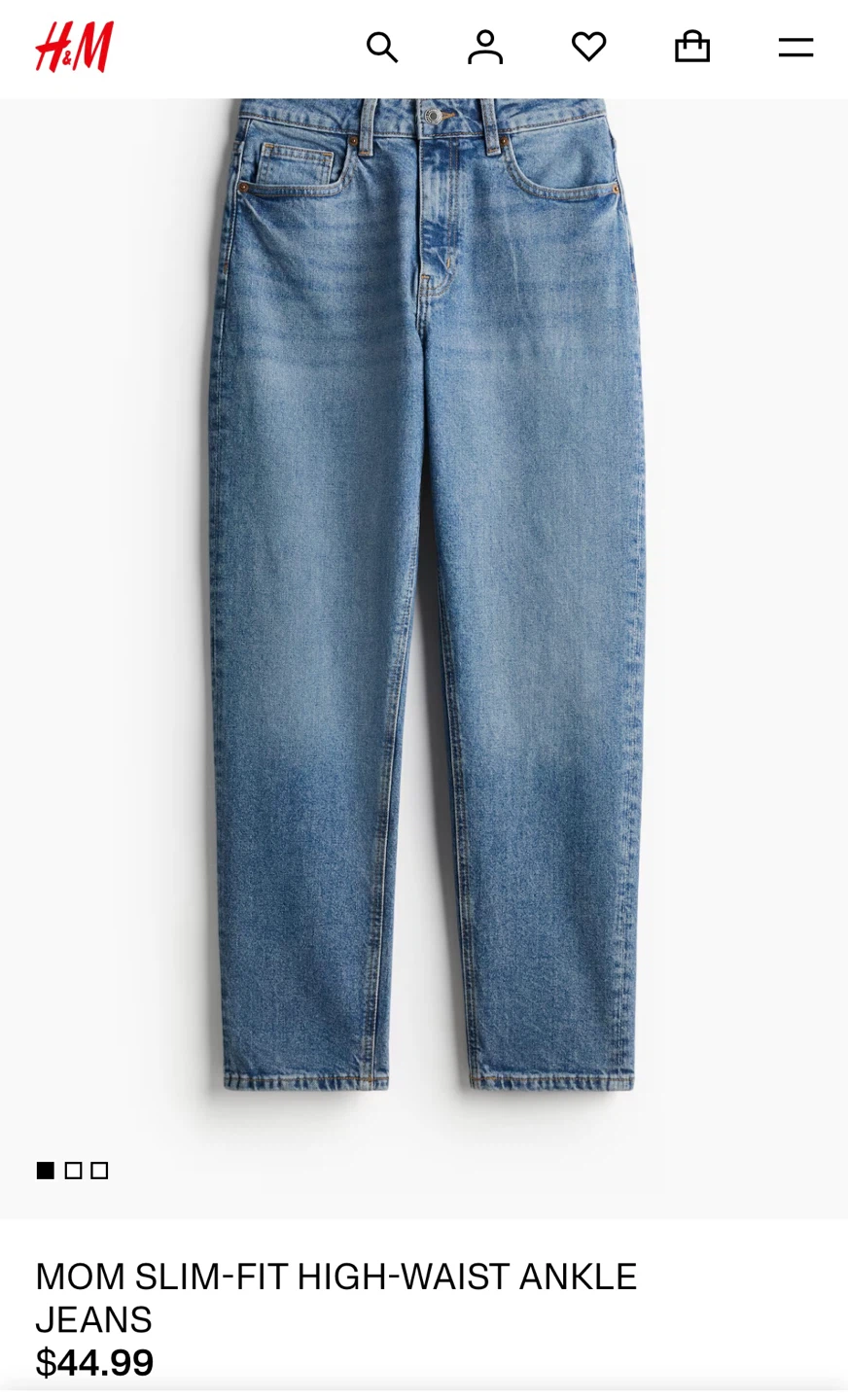 H&M Mom Slim-Fit High-Waist Ankle Jeans
