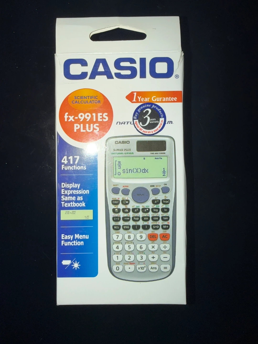 CASIO FX-991 ES Plus Calculator (Blue/Grey) [NEW] - photo 2