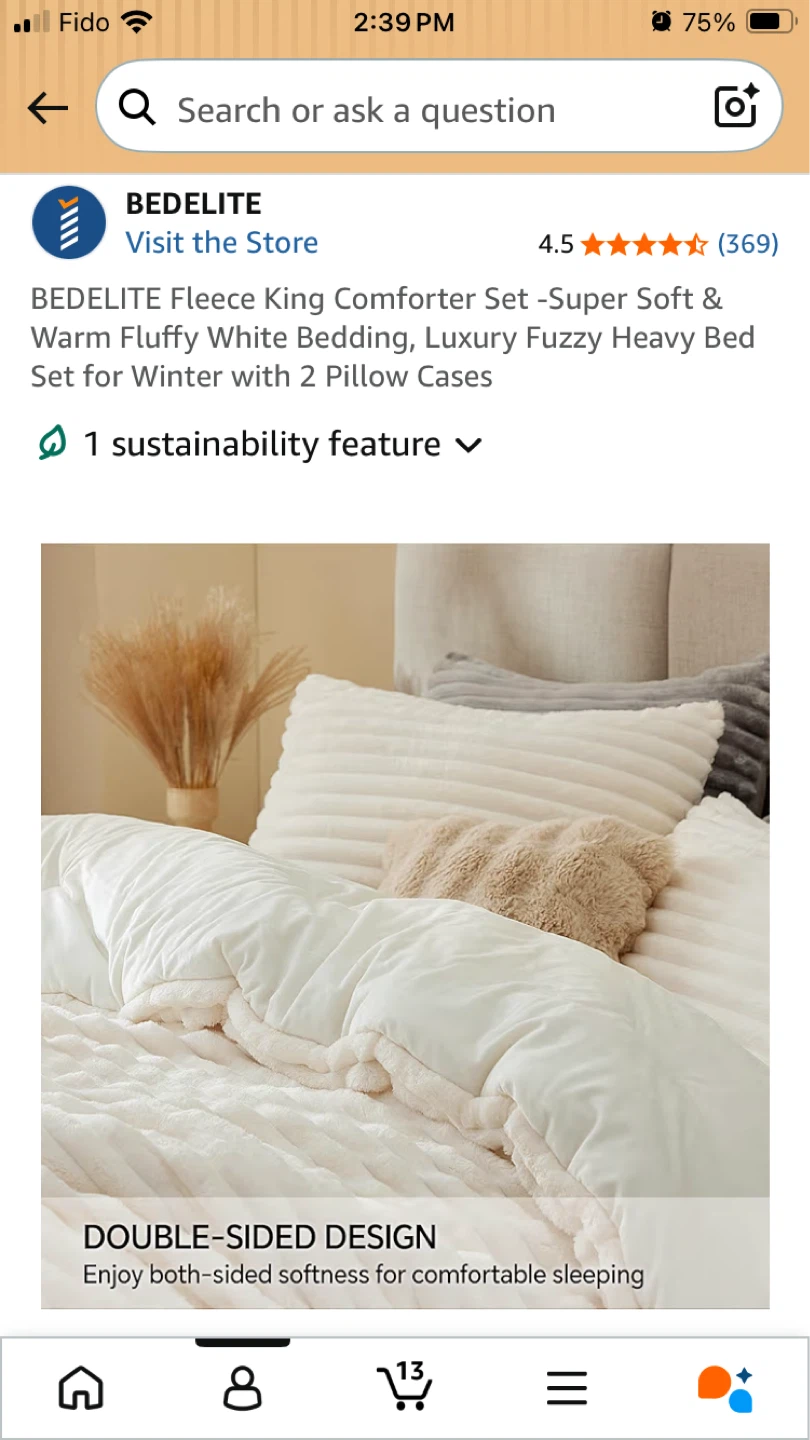 Off white Winter Comforter Set in King Size - photo 2