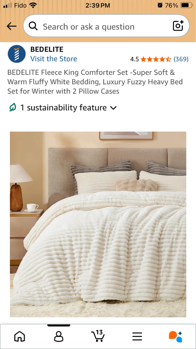 Off white Winter Comforter Set in King Size