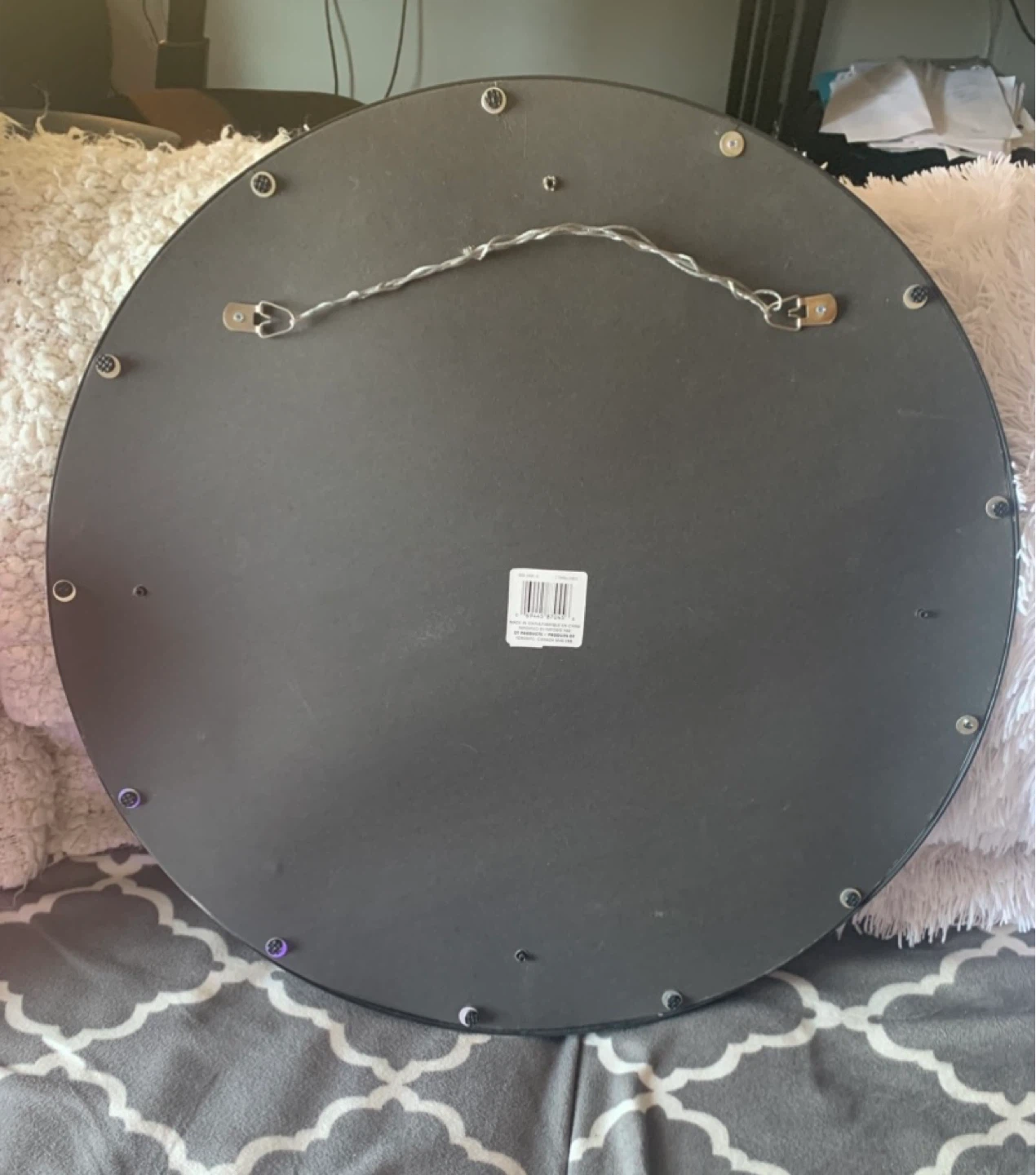 Accent Mirror, Round, in dark walnut colored frame - photo 5