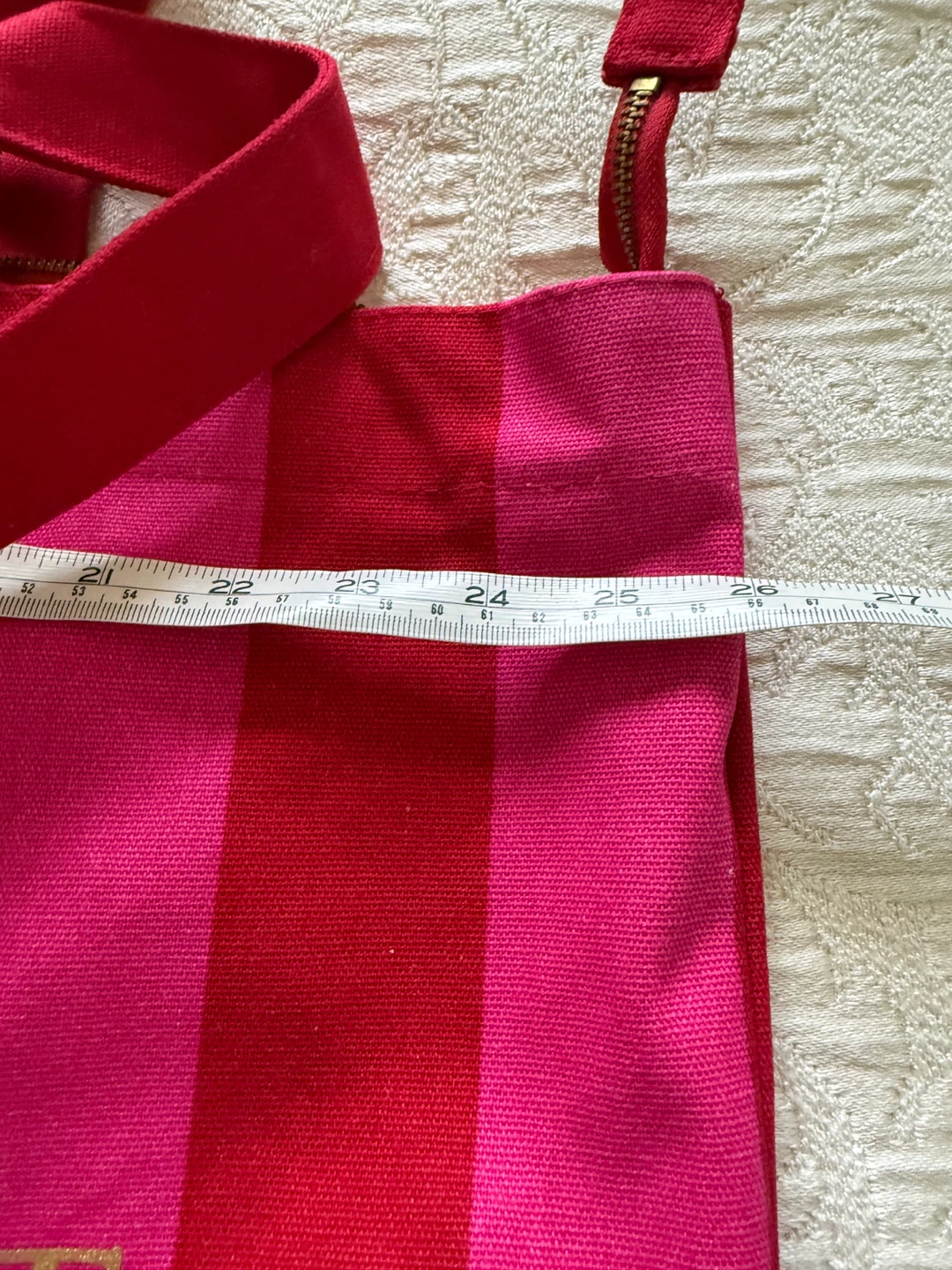 Brand New Victoria's Secret Pink & Red Striped Tote Bag 🌱 - photo 2