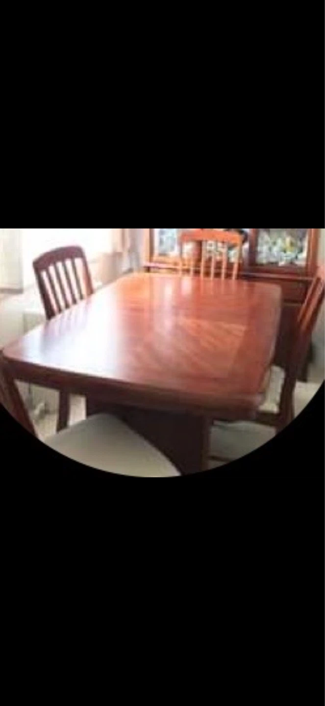 Wooden Dining Table Set with 6 Chairs